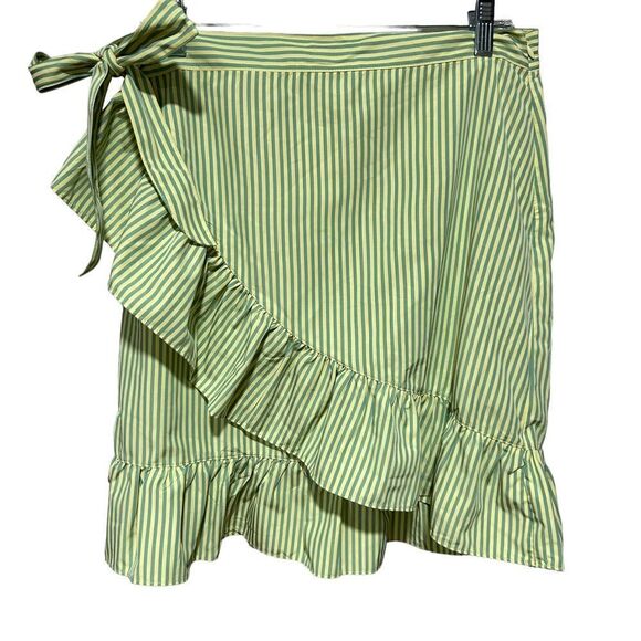 REVOLVE WALTER BAKER Sonny ruffled striped poplin mini wrap skirt NWOT - Picture 6 of 12